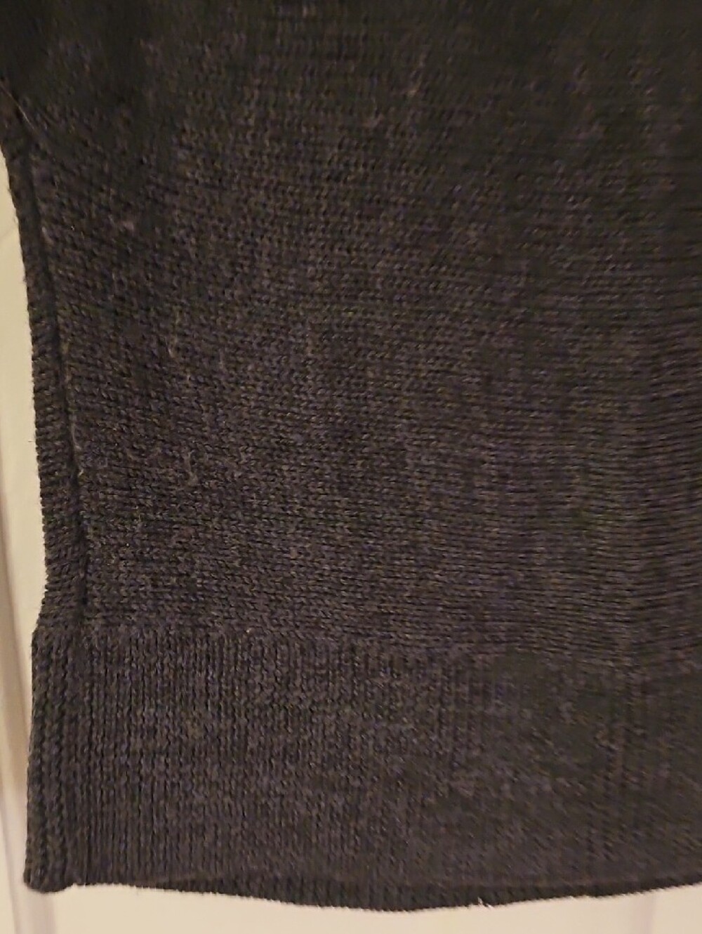 The Limited Dark Charcoal Gray Short-Sleeve Scoop Neck Wool Blend Knit Sweater - Picture 11 of 12